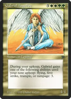 Gabriel Angelfire - MtG Legends - Rare NM 1994 - Image 1
