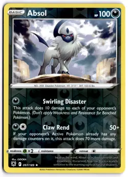 Pokemon TCG Absol 097/189 Swsh10: Astral Radiance Reverse Holo - Image 1