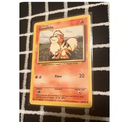 Pokemon TCG Growlithe Base Set 028/102 Uncommon Regular 60 HP English - Image 1