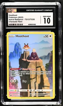Hoothoot TG12/TG30 Trainer Gallery Holo Astral Radiance Pokemon CGC 10 Gem Mint - Image 1