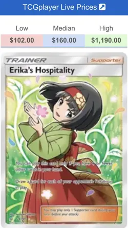 The Pokemon Company Erika's Hospitality 174/181 Secret Rare Full Art Holo - Image 2