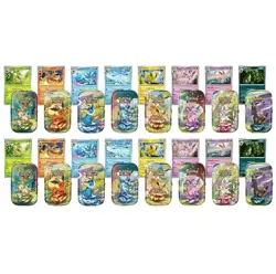 Pokemon Prismatic Evolutions 8 Mini Tins with Promo Cards Costco 2 Pack - Image 1