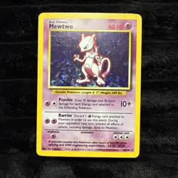 Pokemon TCG Mewtwo 10/102 Base Set Unlimited Holo Rare HP - Image 1