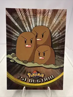 Black Logo topps Pokemon TV Animation Edition Series 1 Holo Foil #51 Dugtrio NM - Image 1