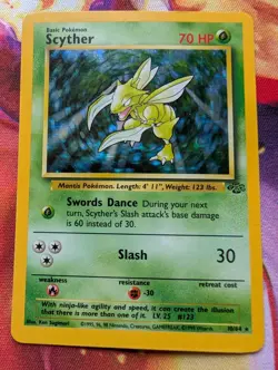 Pokemon Scyther Jungle 10/64 Holo Rare Unlimited English 1999 HP70 Sugimori - Image 1