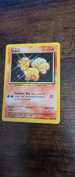 Vulpix 68/102 Common Base Set Unlimited Pokemon Lightly Played - Image 1