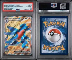 PSA 10 GEM MINT Pokemon 2025 Destined Rivals Cynthia's Garchomp EX #215/182 - Image 3