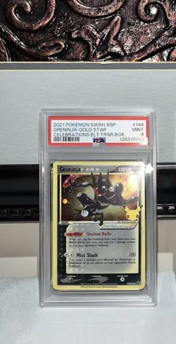 Pokemon Greninja Gold Star SWSH144 PSA 9 Celebrations Promo authentic - Image 1