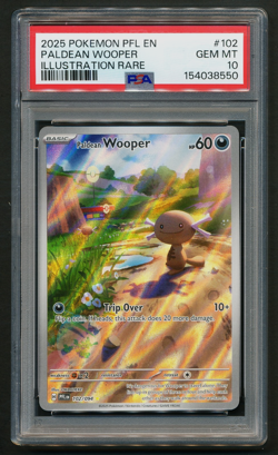 Paldean Wooper 102/094 Illustration Rare Holo Pokemon Phantasmal Flames PSA 10 - Image 1