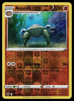 ANORITH 095/195 UNCOMMON SILVER TEMPEST POKEMON REVERSE HOLO NM - Image 1