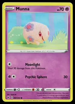 MUNNA 087/202 COMMON SWORD & SHIELD POKEMON NM - Image 1