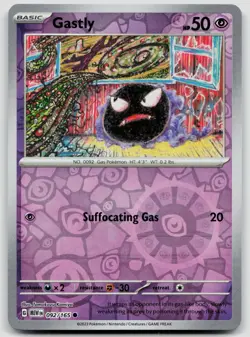 GASTLY 092/165 COMMON 151 POKEMON REVERSE HOLO NM - Image 1