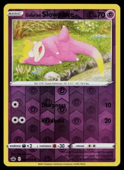 GALARIAN SLOWPOKE 054/198 COMMON CHILLING REIGN POKEMON REVERSE HOLO NM - Image 1