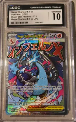 2025 Pokemon Black Star Promo Mega Charizard X ex #023 CGC 10 Gem Mint - Image 1