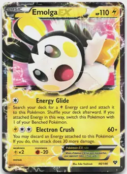 Emolga EX 46/146 Holo EX Rare XY Pokemon Damaged - Image 1