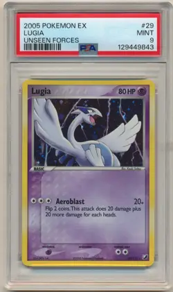 2005 Pokemon Unseen Forces Lugia #29 PSA 9 - Rare Cosmos Holo ‘PSA Label Error’ - Image 1