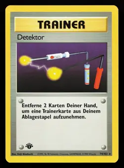 Item Finder 74/102 Rare GERMAN 1st Edition Base Set Pokemon Card - Image 1