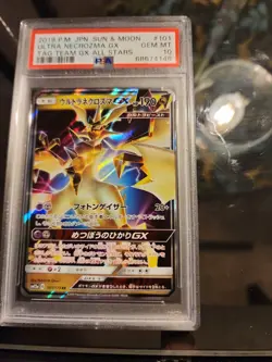 Japanese Sun and Moon Pokemon TCG Ultra Necrozma GX PSA 10 - Image 1