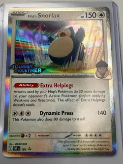Hop's Snorlax 184 Journey Together STAMP Promo Holo Pokemon Sealed Deck - Image 1