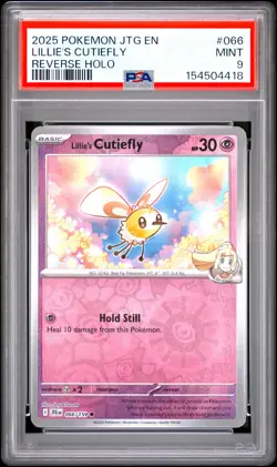 2025 POKEMON JTG EN-JOURNEY TOGETHER REVERSE HOLO #066 LILLIE'S CUTIEFLY PSA 9 - Image 1