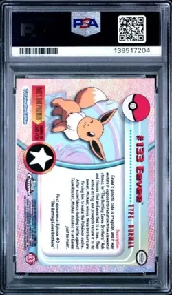 2000 Topps Chrome Pokemon T.V EEVEE #133 PSA 10 GEM MT Vintage MODERN GRADE WOW - Image 2