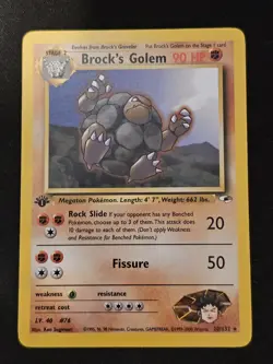 Pokemon TCG Brock's Golem 20 Gym Heroes 1st Ed Mint Near Mint - Image 1