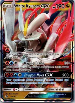 White Kyurem GX 48/70 Dragon Majesty Pokemon TCG Holo GX Rare HP - Image 1