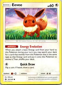 Eevee 101/149 C SM Base Set Pokemon Near Mint - Image 1