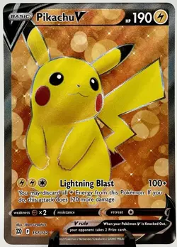 Pikachu V 157/172 Ultra Rare Pokemon TCG Card - Brilliant Stars NM - Image 1