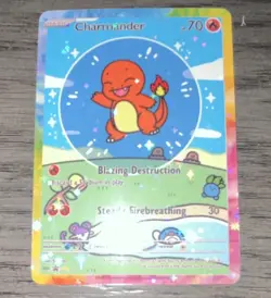 Bubble Charmander Holo Pokemon Card HP 70 English Standard Size - Image 1