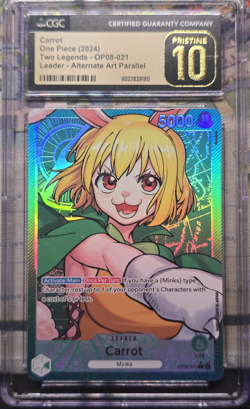 One Piece Carrot OP08-021 Two Legends Leader Alt Art Parallel CGC 10 Holo - Image 1
