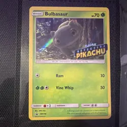 Pokemon Bulbasaur SM198 Detective Pikachu Promo Stamped Holo 70HP Basic Card - Image 1