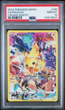 Pokemon Pikachu Full Art Crown Zenith 160/159 PSA 10 - Image 1