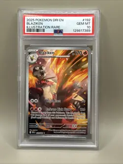 2025 POKEMON DRI EN-DESTINED RIVALS ILLUSTRATION RARE #192 BLAZIKEN PSA 10 - Image 1