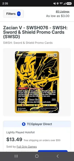 Zacian V SWSH076 SWSH Promo Holo 220 HP Pokemon TCG - Image 5
