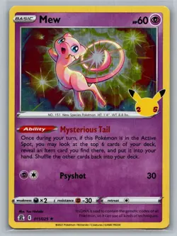 Mew 011/025 Holo Rare Celebrations Pokemon Holo Lightly Played - Image 1