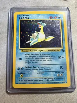 Pokemon TCG Lapras Fossil 10 Holo Unlimited Holo Rare - Image 1