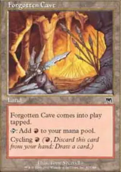 MTG magic cards 1x Forgotten Cave - Foil Onslaught Light Play, English - Image 1