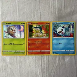 Pokemon TCG Rowlet SWSH220 Cyndaquil SWSH221 Oshawott SWSH222 Promo Cards - Image 1