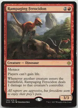 Rampaging Ferocidon 154 Rare Ixalan MP MTG - Image 1