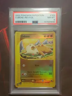 Pokemon Cubone 103/165 Reverse Holo Expedition PSA 8 New Cert - Image 1