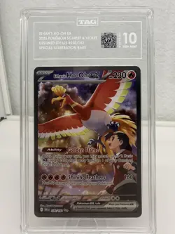Pokemon TCG Ethan's Ho-Oh EX Destined Rivals SIR #230/182 TAG Gem Mint 10 - Image 1