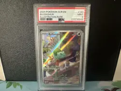 Bulbasaur 143/142 Illustration Rare Pokemon 2024 Stellar Crown PSA 9 - Image 1