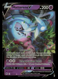 Hatterene V 065/159 Holo V Rare Crown Zenith Pokemon Near Mint - Image 1