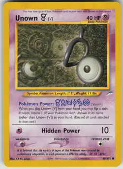 Pokemon TCG Unown [V] Common Neo Destiny 089/105 - Image 1