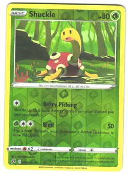 Pokemon SWSH02: Rebel Clash Shuckle #005/192 LP Uncommon,Reverse Holo - Image 1