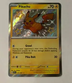 Pokemon Pikachu 131/091 SV Paldean Fates Shiny Rare Holo - Image 2