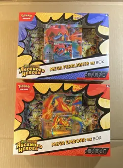 Pokemon Mega Evolution Ascended Heroes EX Box Lot of (2) Feraligatr & Emboar - Image 1