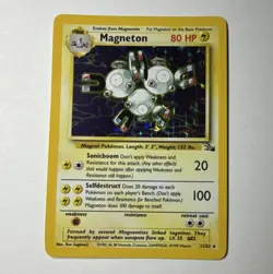 Pokemon TCG Magneton Fossil Holo Rare Unlimited 11/62 80 HP English - Image 1