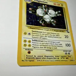 Pokemon TCG Magneton Fossil Holo Rare Unlimited 11/62 80 HP English - Image 2